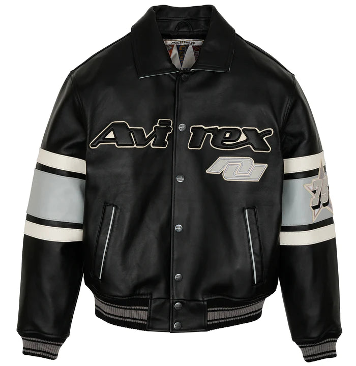 Men's Avirex Leather Jacket Las Vegas  Avirex jacket (Black)
