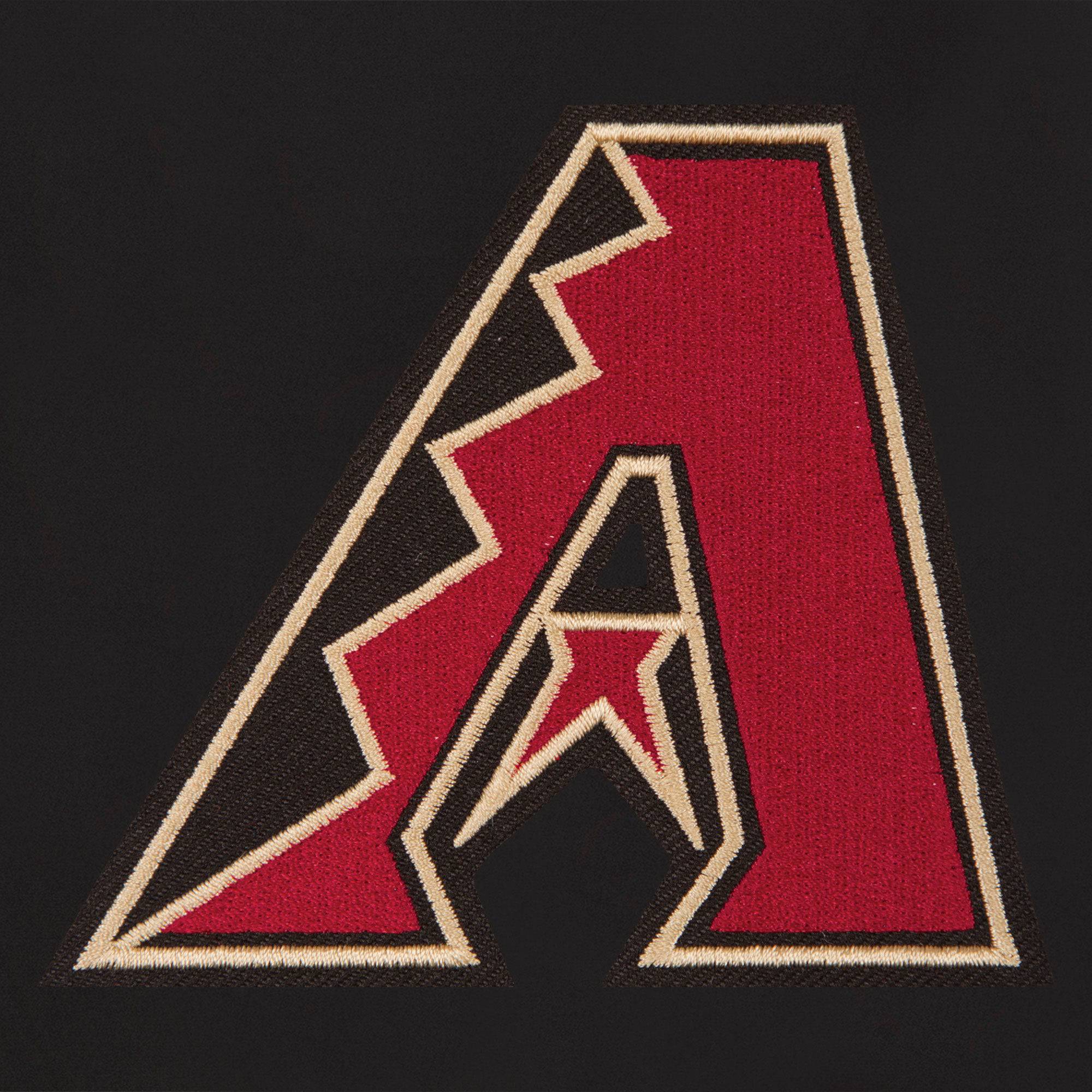 Arizona Diamondbacks Reversible Wool Jacket With Embroidered Logo- JH Design - Black