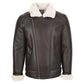 Mens Top Gun Style Sheepskin Jacket Oscar Brown White