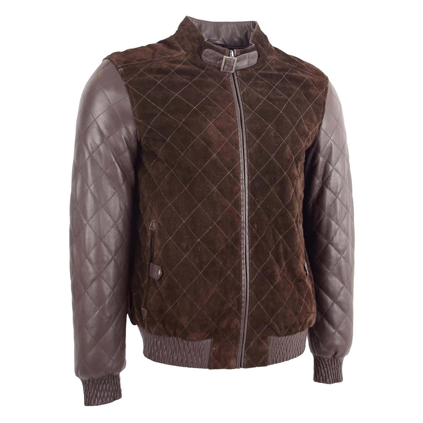 Men's Original Leather and Suede Bomber Varsity Jacket Bradley Brown