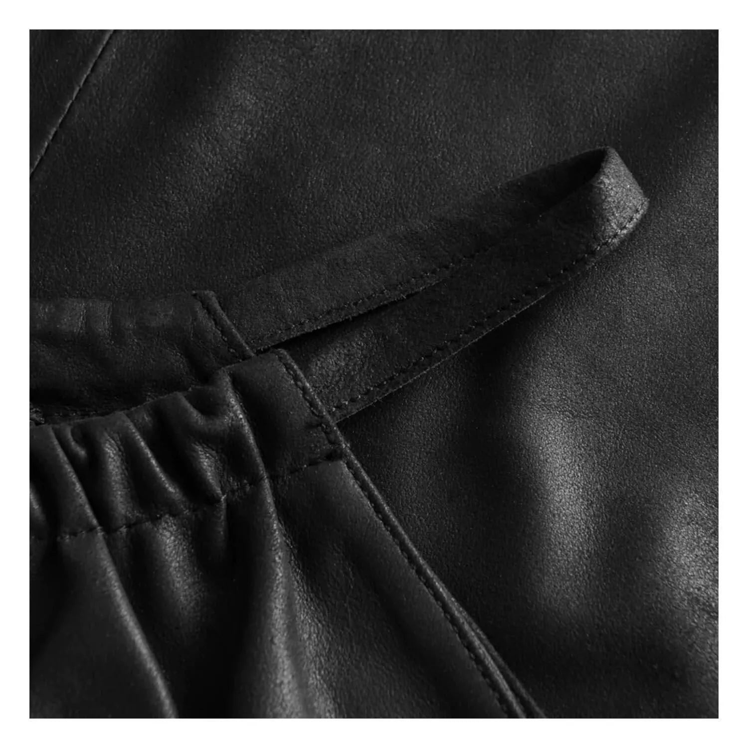 Premium Quality Women’s Leather top with Waistband Nero Black