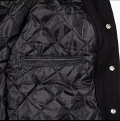 Kansas City Cheifs Satin Bomber Style Letterman Heavyweight Varsity Jackets-Black
