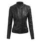 Lock and Love Women's Removable Hooded Leather Jacket Moto Biker Coat - Black