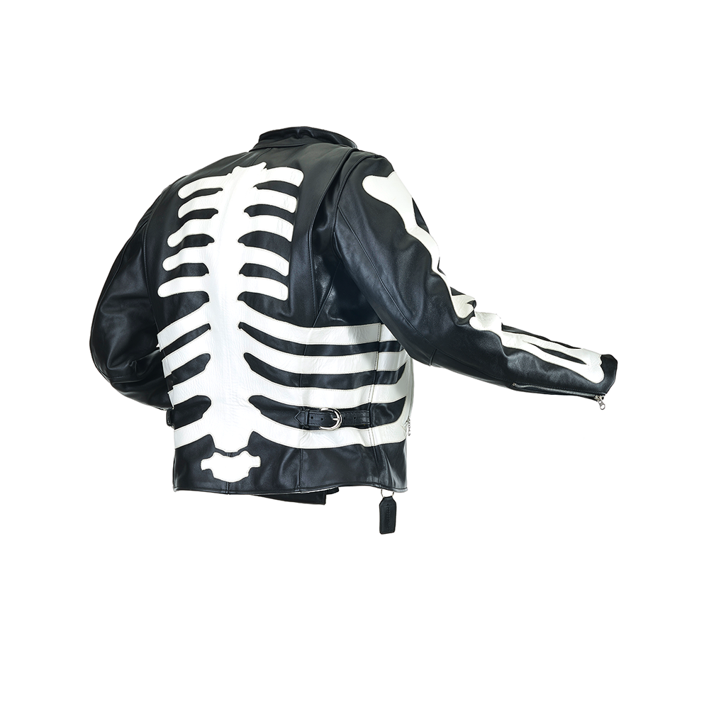 Vanson Leather Model Jacket W/Bones ( Black-White Leather )
