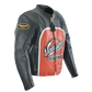VANSON SPEEDWAY CLASSIC LEATHER JACKET AMERICAN BLACK + ORANGE