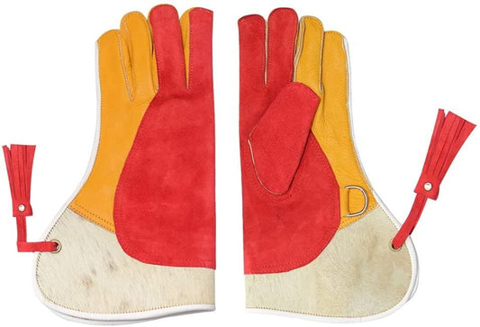Pack of 10 Custom Left-Hand Falconry Gloves – Durable Suede Leather Eagle, Hawk & Bird Handling