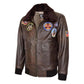 Premium Quality Mens Bomber Leather Jacket Air Force Style Lester Brown