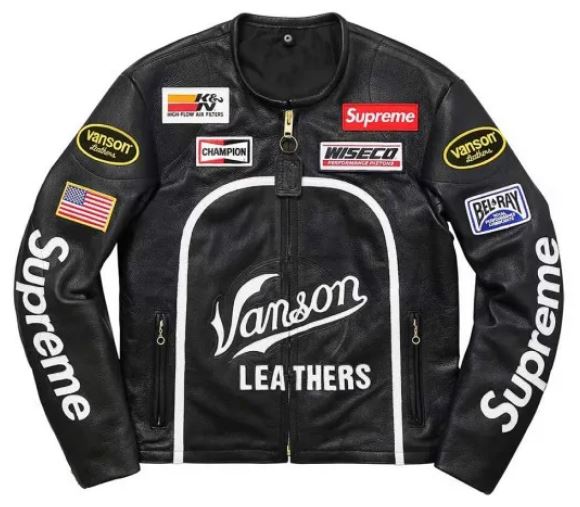 Vanson Star Supreme  Genuine Leather Jacket -Black
