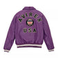 AVIREX Men's Real Bomber Jacket American Flight purple Leather Jackets