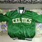 Boston Celtics Green Satin Bomber Varsity Jacket NBA Basketball Bomber Men Jacket-Geen