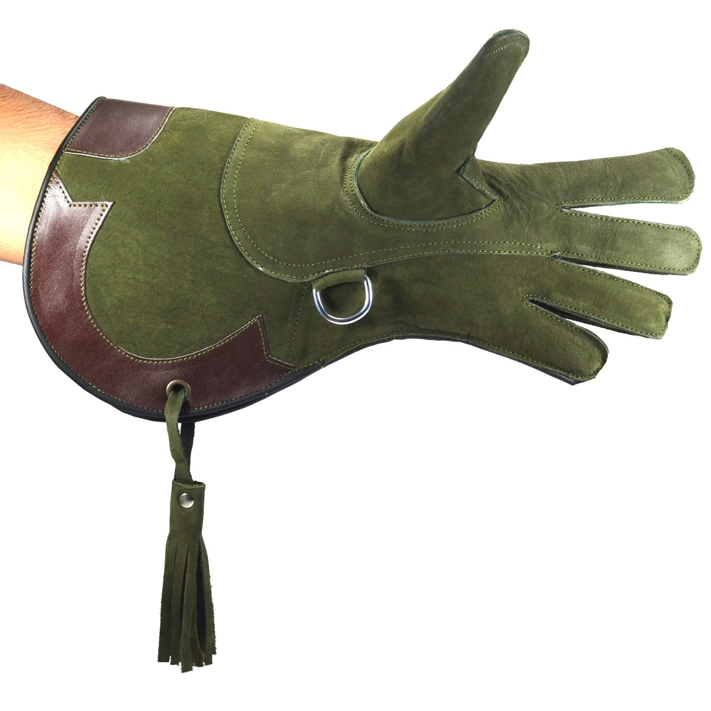 Bulk Pack of 10 Custom Left-Hand Falconry Gloves | Nubuck Leather Eagle, Hawk & Bird Handling Gloves for Cold Weather Training