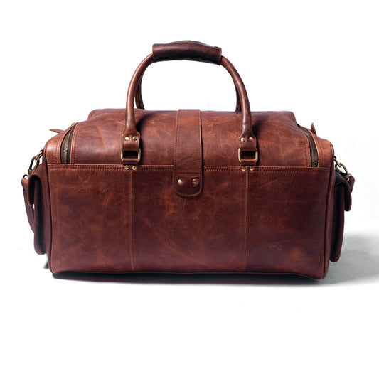 Personalized Full Grain Leather Duffle Bag