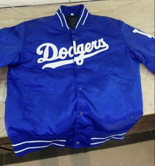 Vintage Los Angeles Dodgers Satin Bomber Jacket-Blue