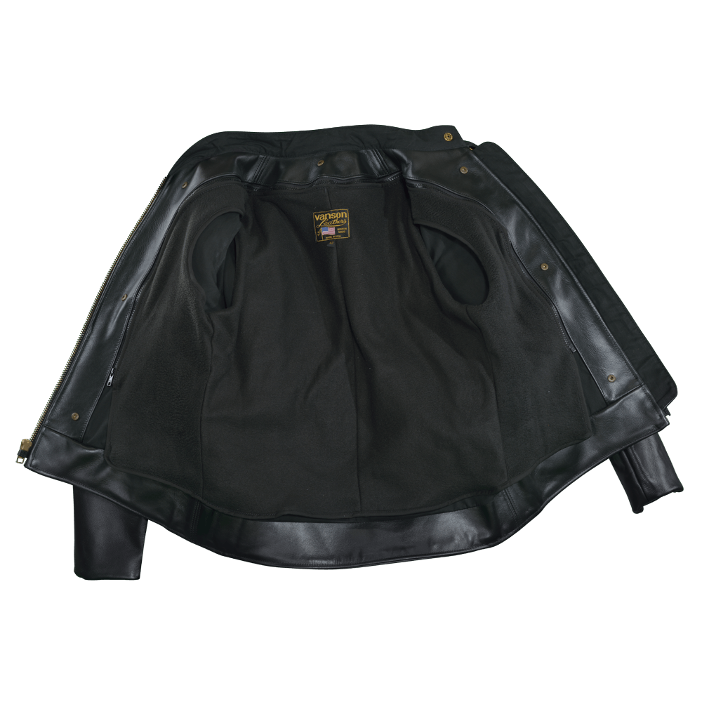 Vanson Leather Model Jacket W/Bones ( Black-White Leather )
