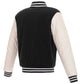 Anaheim Ducks Reversible Fleece Jacket with Faux Leather Sleeves  JH Design - Black/White
