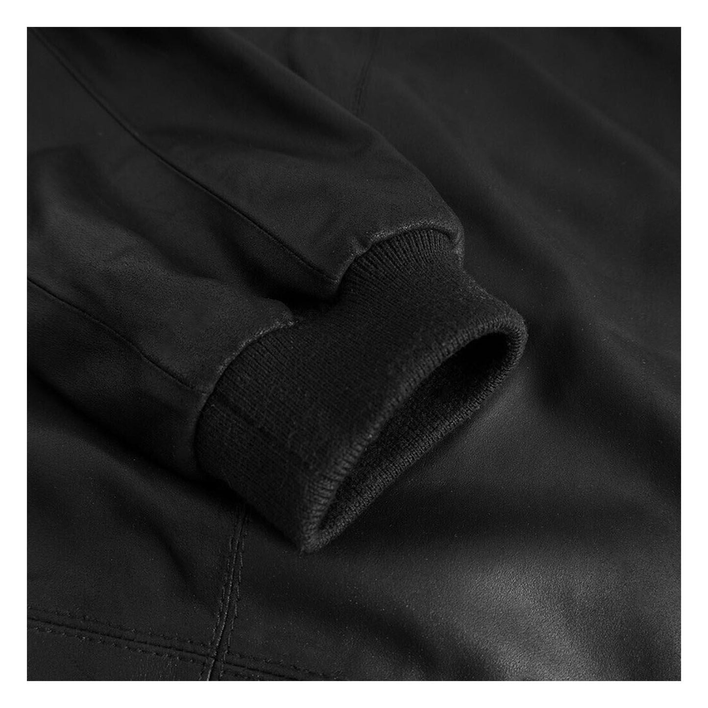 Sporty Kendra Long-Sleeved Women’s Genuine Leather  Top Nero Black