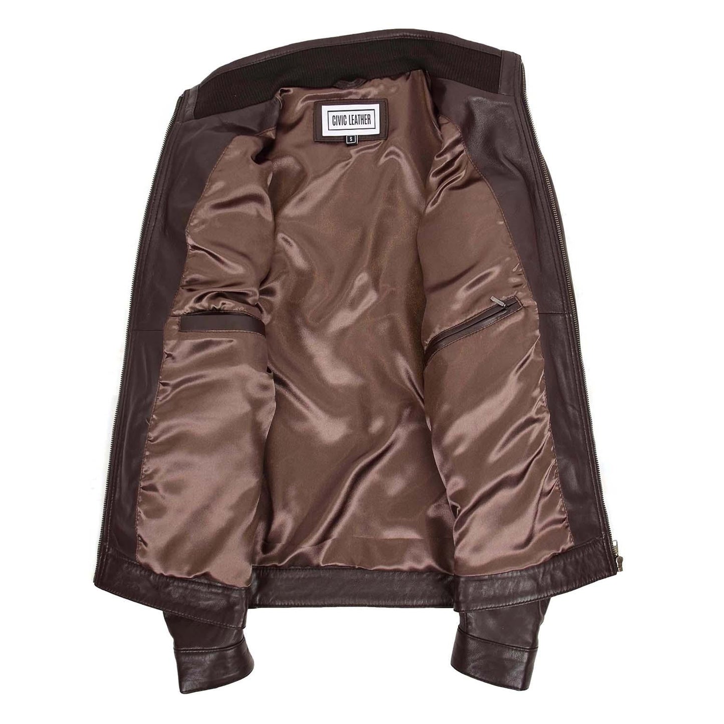 Men’s Standing Collar Leather Jacket Tony Brown