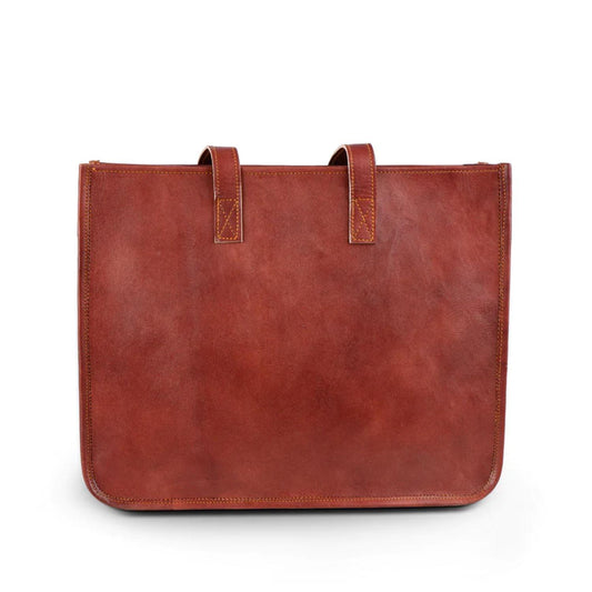 Trendy Look Athena Women’s Leather Tote Bag Vintage Genuine Brown Leathers