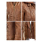 Lock and Love Women's Removable Hooded Leather Jacket Moto Biker Coat - Tan