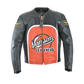 VANSON SPEEDWAY CLASSIC LEATHER JACKET AMERICAN BLACK + ORANGE