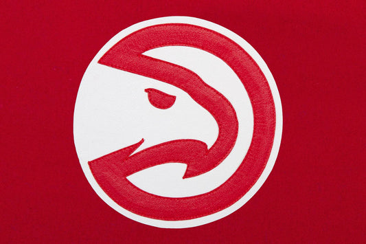 Atlanta Hawks Domestic Two-Tone Wool and Leather Jacket-Red/White