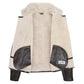 Mens Top Gun Style Sheepskin Jacket Oscar Brown White