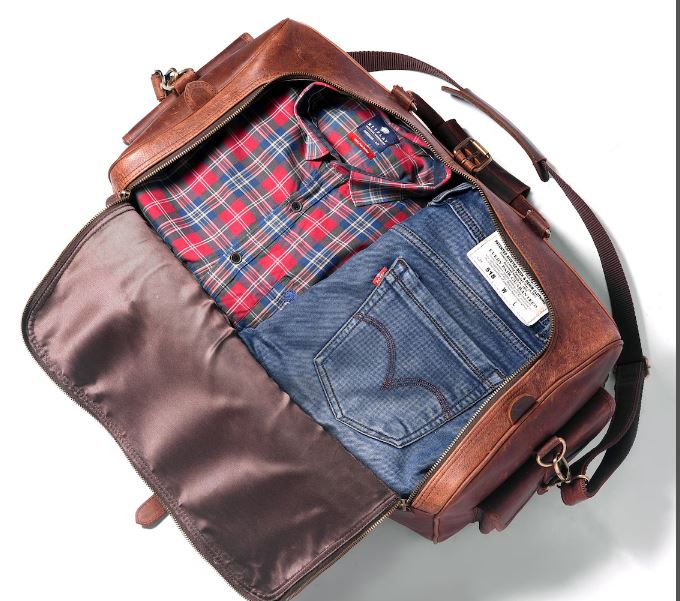 Personalized Full Grain Leather Duffle Bag