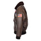 Premium Quality Mens Bomber Leather Jacket Air Force Style Lester Brown