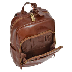 Premium Quality Exclusive Leather Backpack Organiser Rucksack Peru Tan