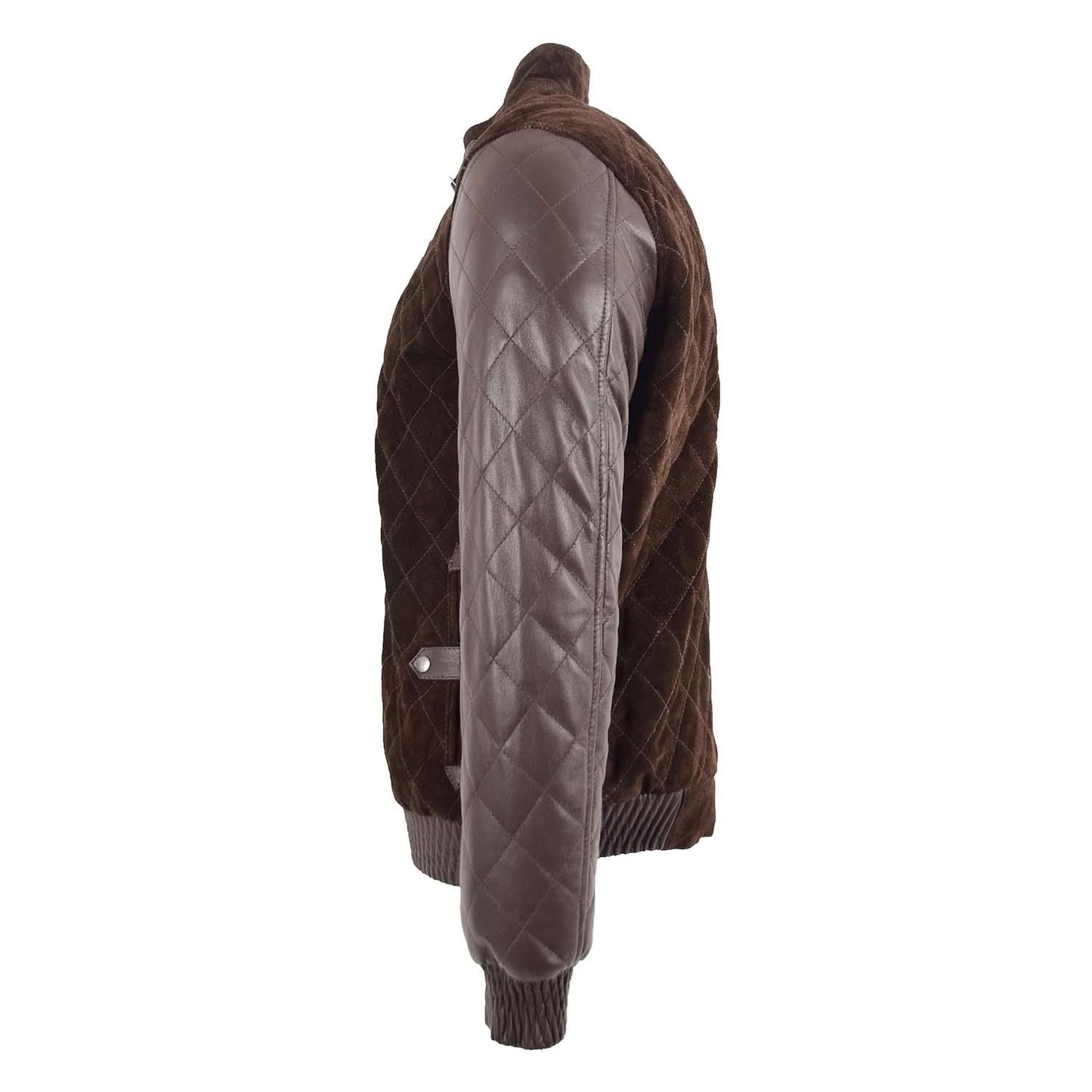 Men's Original Leather and Suede Bomber Varsity Jacket Bradley Brown