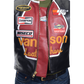 Vanson Star Jacket Leather Jacket Black + Red Competition Lea.