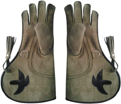 Bulk Pack of 10 Left-Hand Falconry Gloves – Nubuck Leather Eagle, Hawk & Bird Handling Gloves for Cold Weather Trainingold Weather Training (Copy)