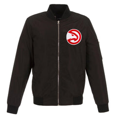 Atlanta Hawks JH Design Lightweight Bomber Nylon Jacket – Black