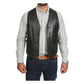 Mens Leather Traditional Waistcoat Petrelli Black