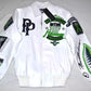 PELLE PELLE MEN'S COW GENUINE LEATHER  JACKET WHITE ANNIVERSARY AMERICAN BRUISER