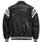Men's Pelle Pelle Real Leather Jacket, Black with Ribbed cuffs