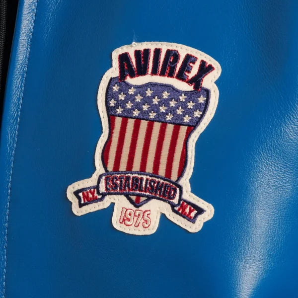 Men’s Avirex Leather Jacket Iconic Avirex Jacket (Dark Blue)