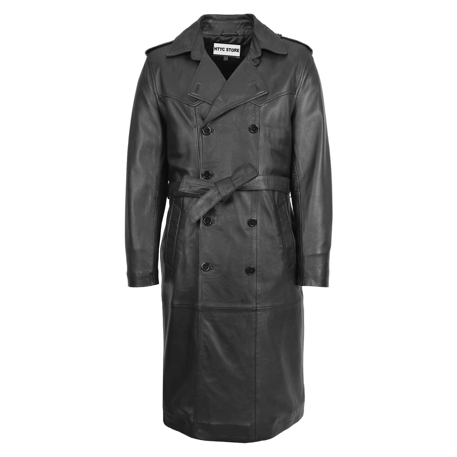 Primum Quality Mens Leather 3/4 Length Classic Coat Jimmy Black