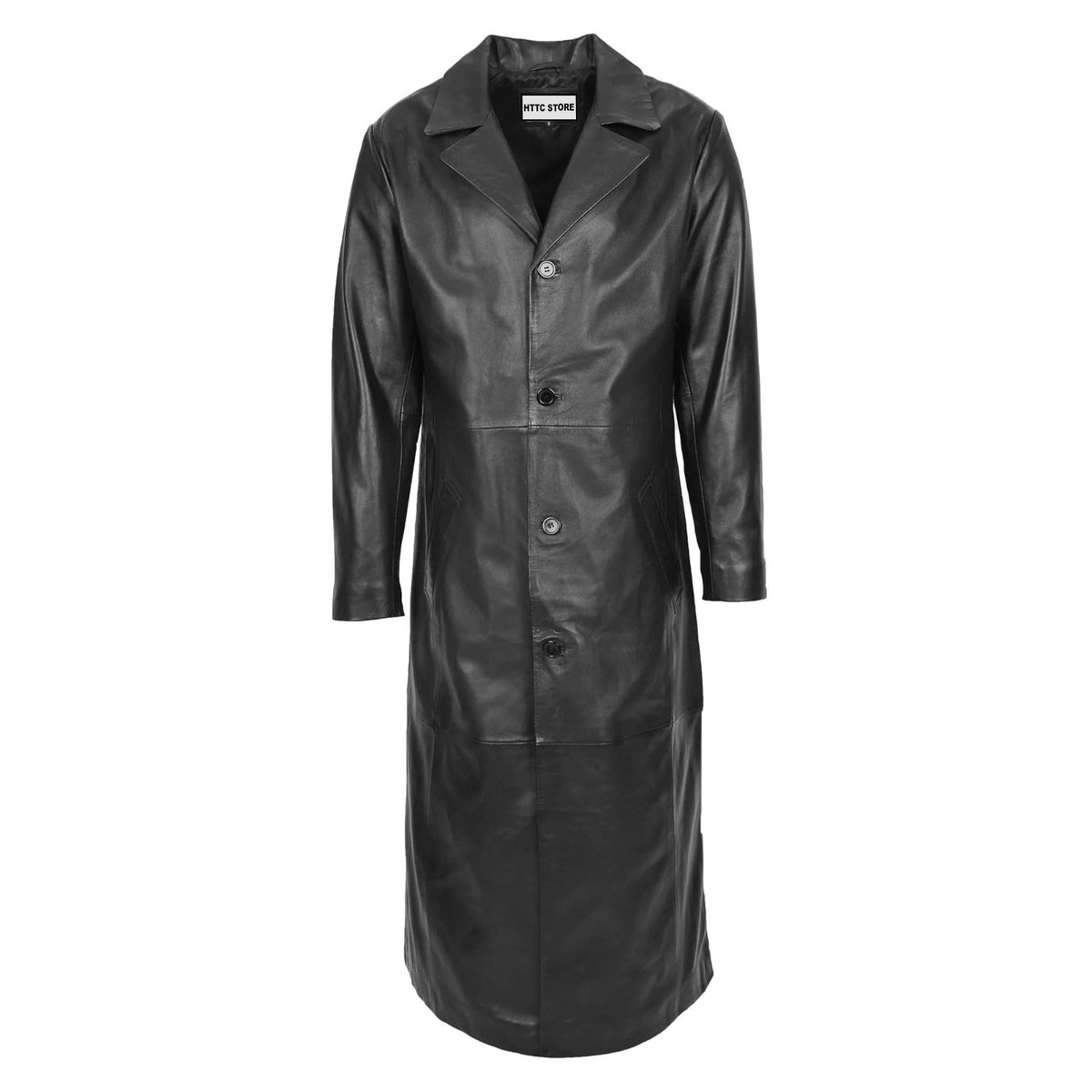 Primum Quality Mens Leather 3/4 Length Classic Coat Jimmy Black