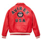 Men's Avirex Leather Jacket Iconic Avirex jacket (Red )