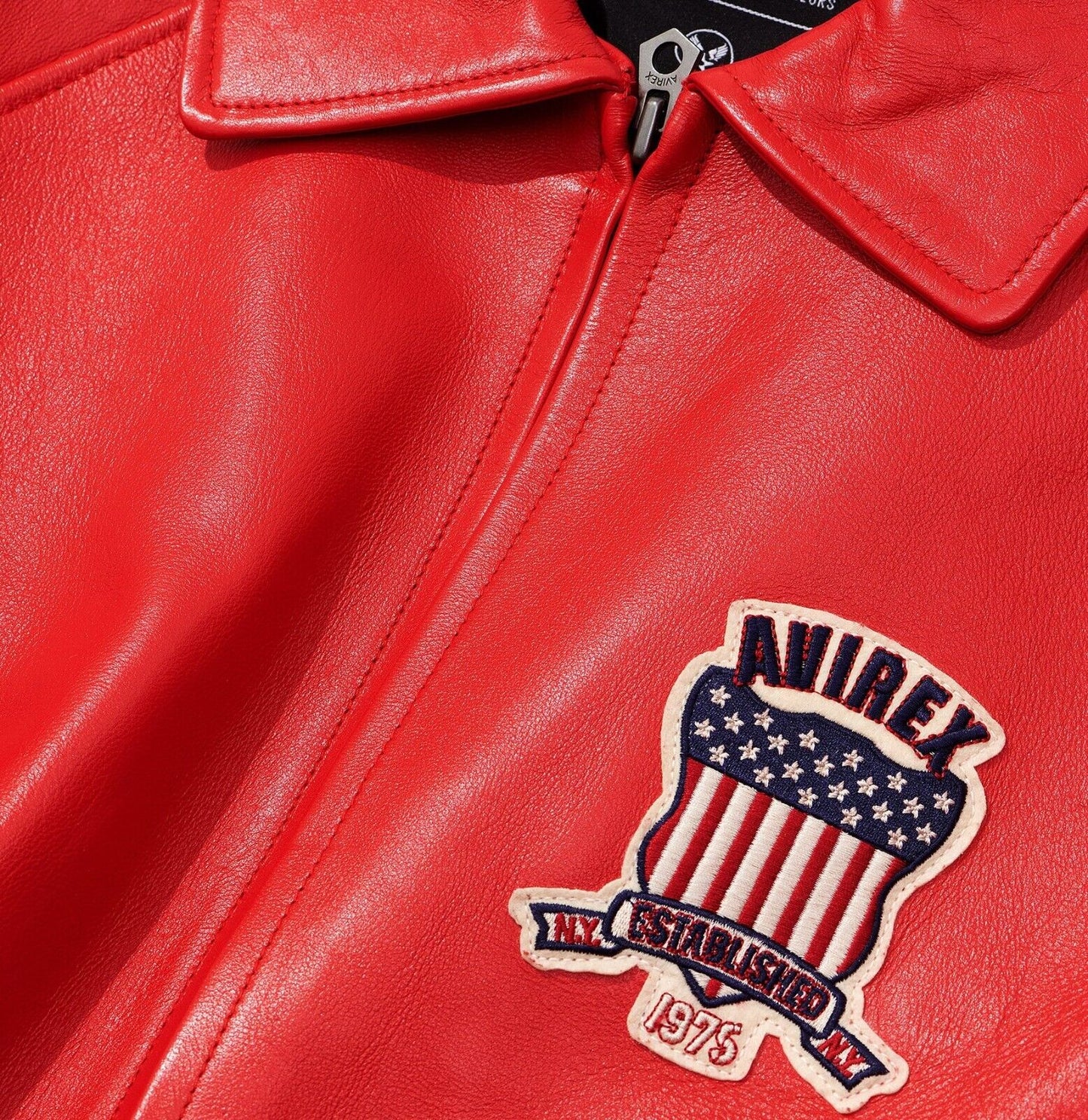 Men's Avirex Leather Jacket Iconic Avirex jacket (Red )