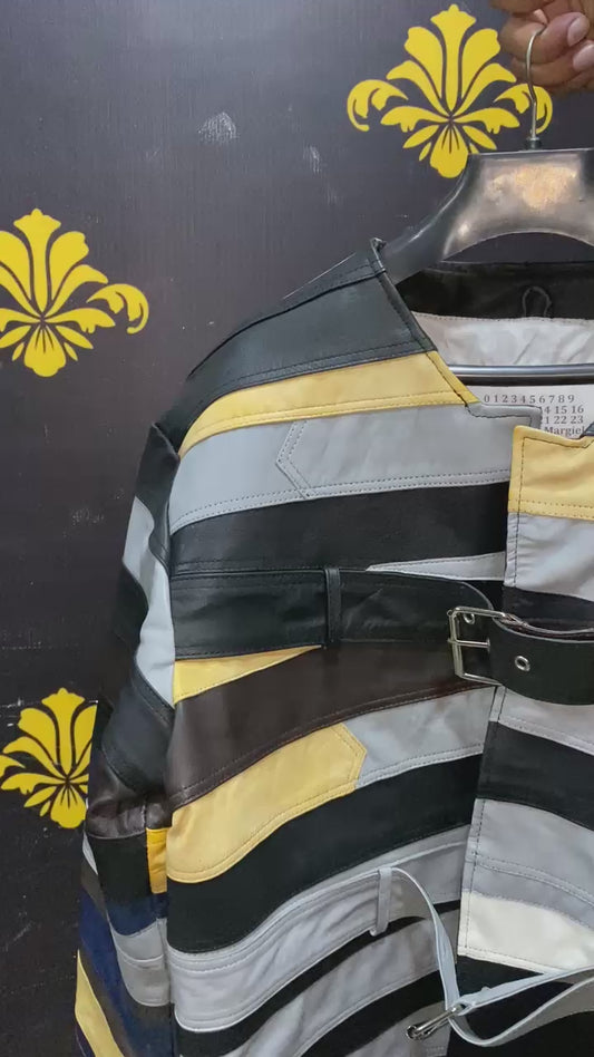 Custom color Leather High Demand Leather Martin  x H&M Belt Leather Jacket- Limited Edition