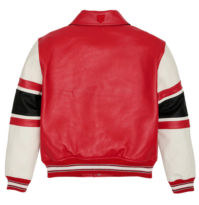 Men's Avirex Carolina Red LEGEND USA Real Bomber American Flight Leather Jackets