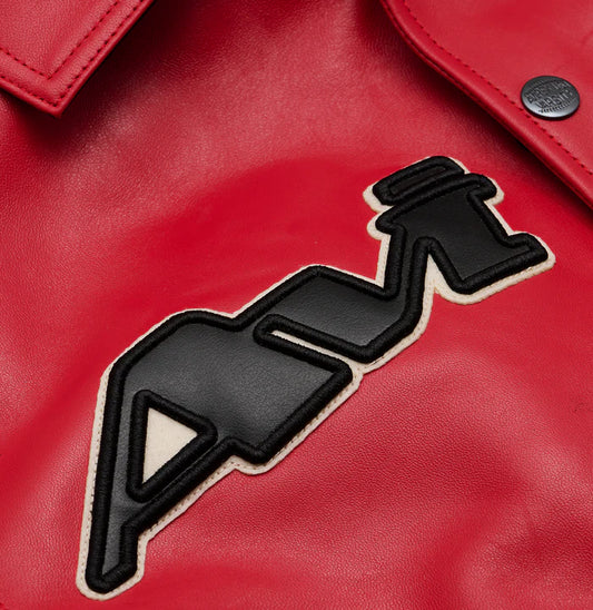 Men's Avirex Carolina Red LEGEND USA Real Bomber American Flight Leather Jackets