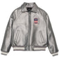 Men's Avirex Leather Jacket Iconic Avirex jacket (Silver)