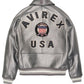 Men's Avirex Leather Jacket Iconic Avirex jacket (Silver)