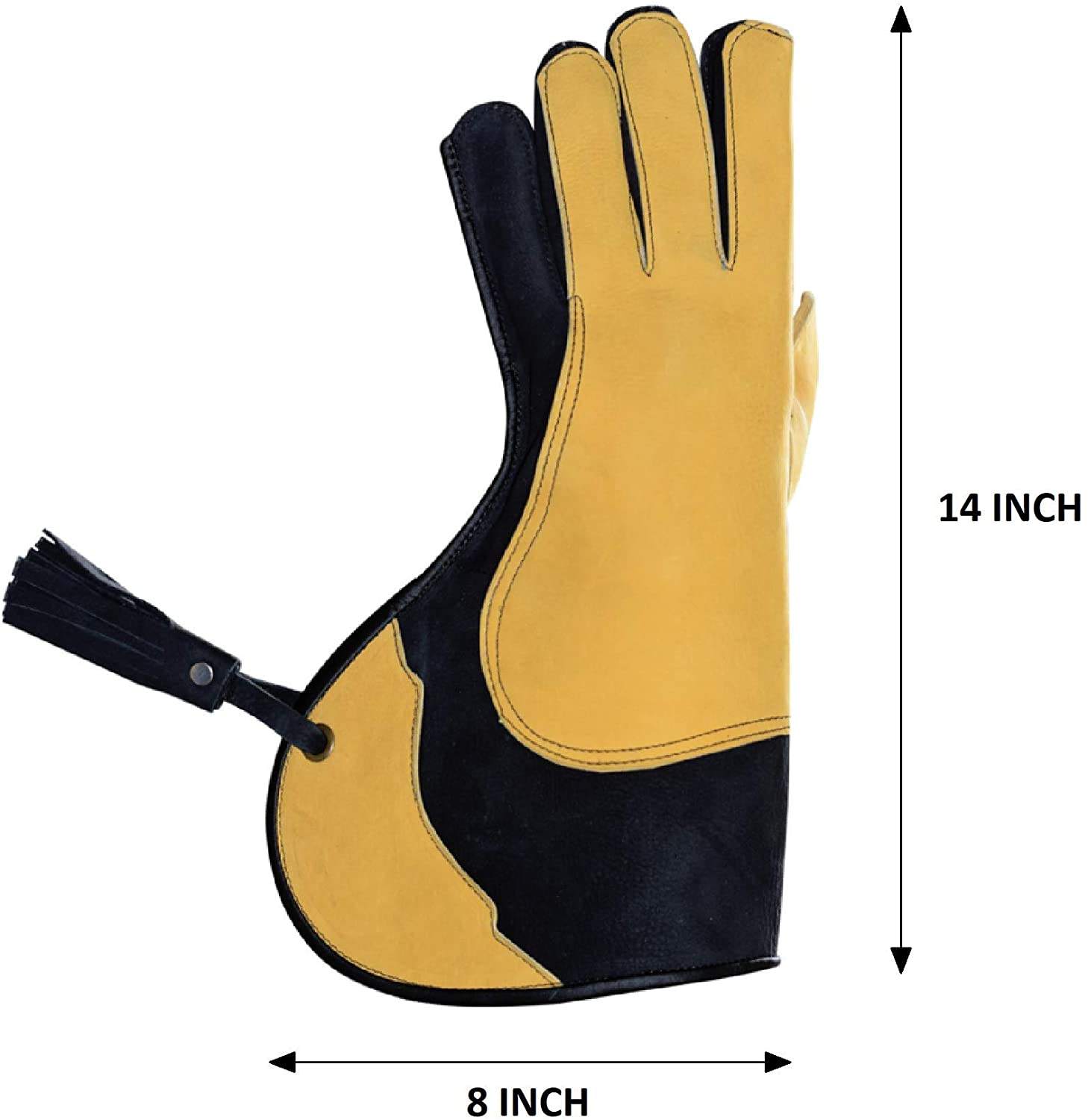 Pack of 10 Left Hand Falconry Gloves | Custom Suede Leather | Professional Bird Handling Gloves